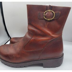 Alegria Womens Shera Leather Mid Calf Ankle Boots - Chestnut, 38M USED